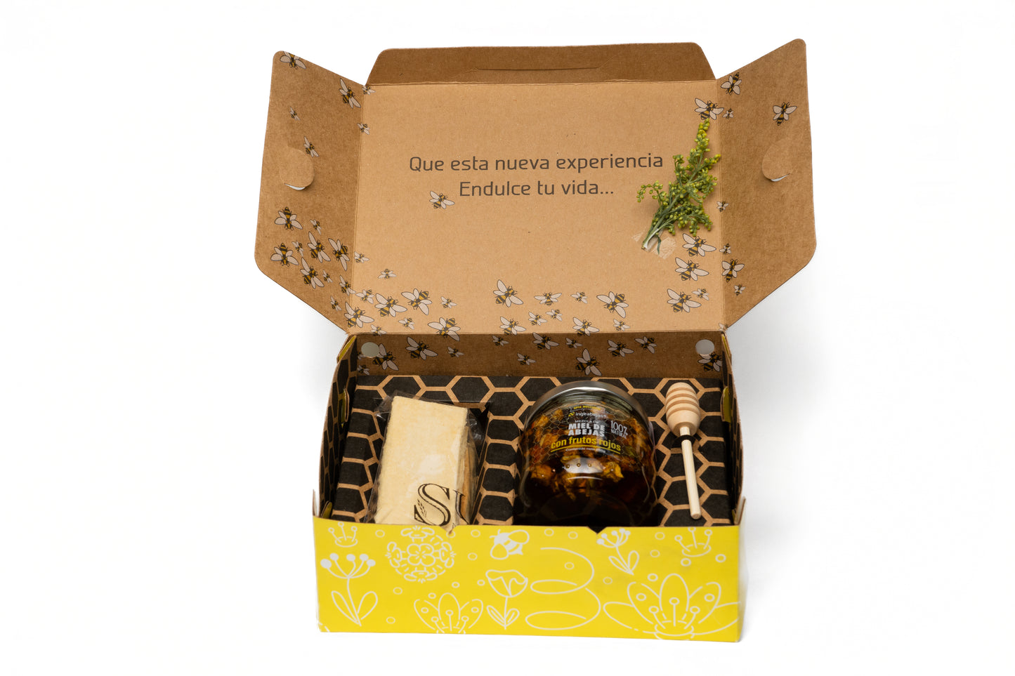 caja miel de abejas frutos rojos