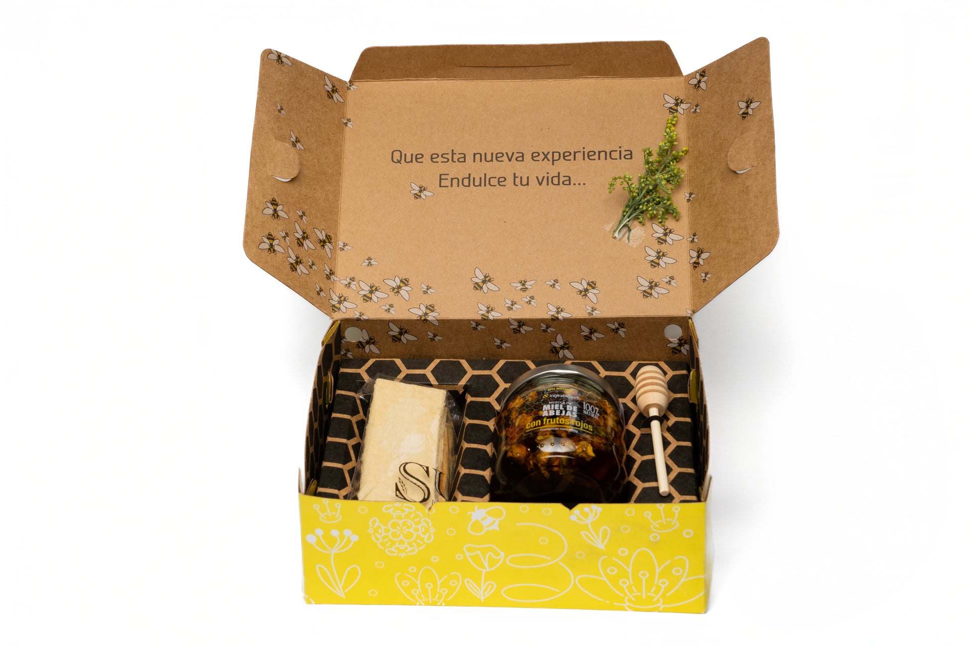 caja miel de abejas frutos rojos